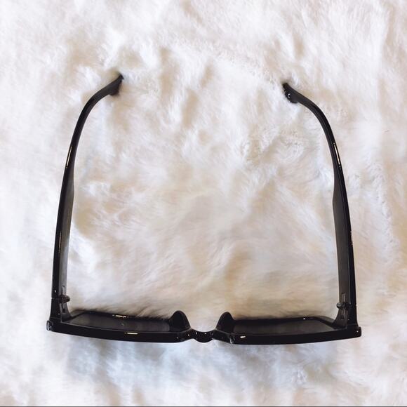 Molly Black Oversized Rectangle Sunglasses - Picture 5 of 8